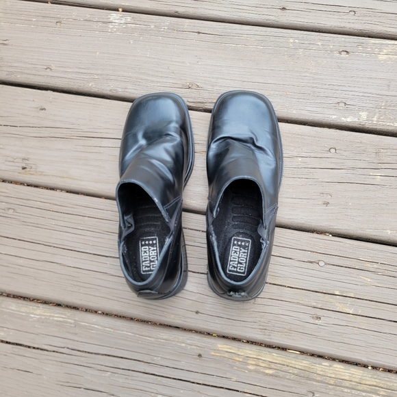 Vintage 90s y2k Bratz Black Faux Vegan Leather Chunky Heel Square Toe Ankle Boot - Picture 5 of 8